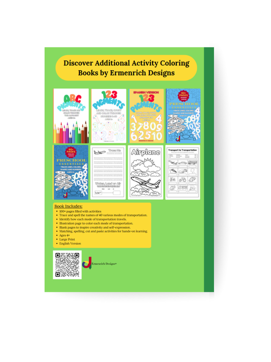 Transport To Transportation: Learn, Trace and Color Modes of Transportation Activity Coloring Book