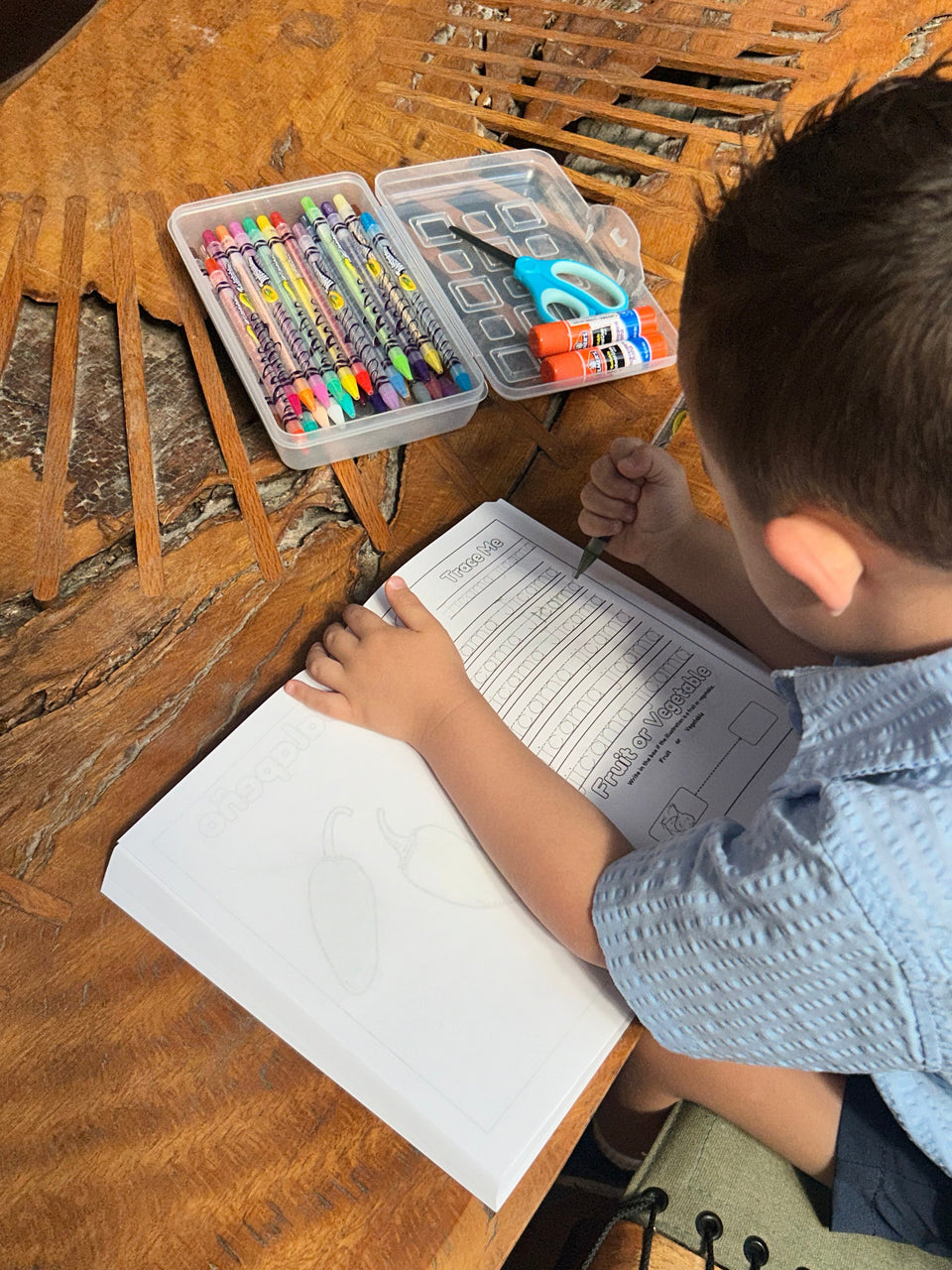 Preschool fruit and vegetable educational coloring book