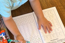 Child coloring line tracing page from Preschool Essentials coloring book by Ermenrich Designs
