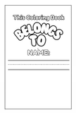 Coloring book belongs to page with name lines from ABC Pigments coloring book for toddlers by Ermenrich Designs.
